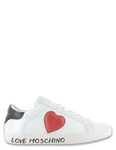 Moschino Love Baskets De Ville Femme Sneakers Casse Cuir Blanc 3 Moschino Love Baskets De Ville Femme Sneakers Casse Cuir Blanc