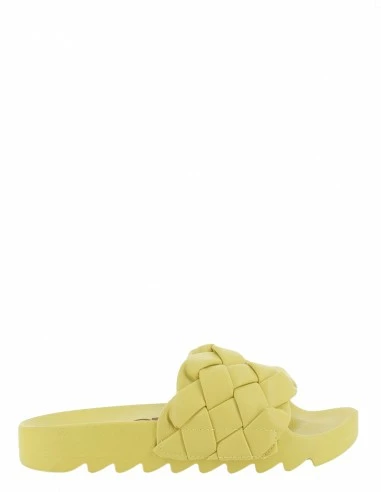 Colors Of California Claquettes Slide With Braided Upper Jaune Femme 3 Colors Of California Claquettes Slide With Braided Upper Jaune Femme