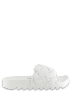 Colors Of California Claquettes Slide With Braided Upper White Femme