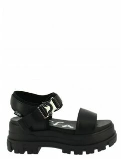 Buffalo Sandales Compensées Femme Jojo Vegan Noir