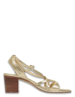 Les Tropéziennes Par M Belarbi Les Tropeziennes Par M.Belarbi Sandales à Talons Lirao Cuir Doré