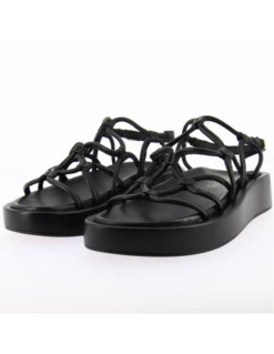 Sandales Compensées Femme Lovea Black Cuir Noir 7 Sandales Compensées Femme Lovea Black Cuir Noir -Hylton Magasin lovea black mosaic 1