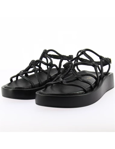 Sandales Compensées Femme Lovea Black Cuir Noir 4 Sandales Compensées Femme Lovea Black Cuir Noir – Image 2