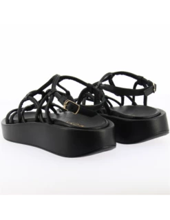 Sandales Compensées Femme Lovea Black Cuir Noir 9 Sandales Compensées Femme Lovea Black Cuir Noir -Hylton Magasin lovea black mosaic 3