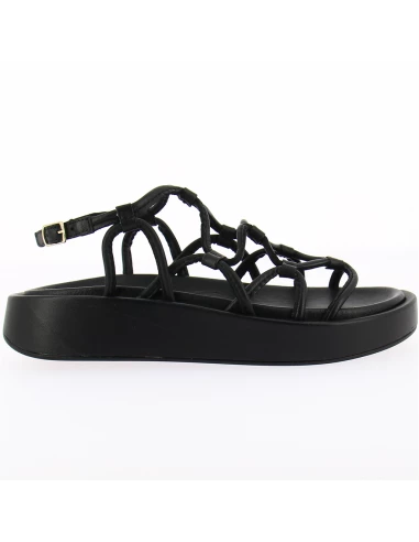 Sandales Compensées Femme Lovea Black Cuir Noir 3 Sandales Compensées Femme Lovea Black Cuir Noir