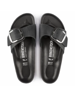 Birkenstock Claquettes Femme Madrid Cuir Noir