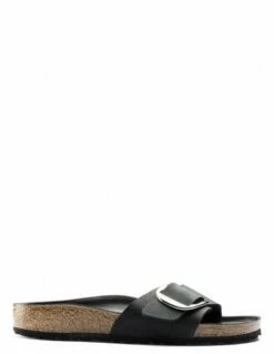 Birkenstock Claquettes Femme Madrid Cuir Lisse Noir