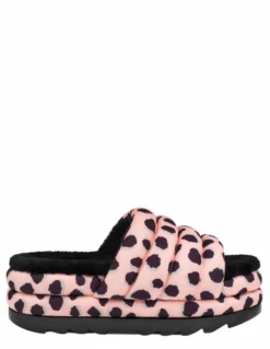 Ugg Claquettes Compensées Femme Maxi Slide Cheetah Print Leopard Rose