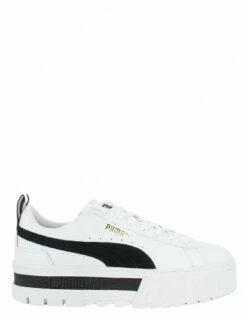 Puma Sneakers Compensées Femme Mayze Lth Cuir Blanc/noir
