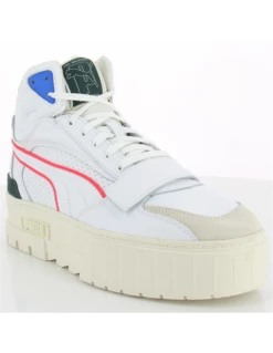 Puma Sneakers Montantes Compensées Femme Mayze Mid Cuir Blanc -Hylton Magasin mayze mid 1