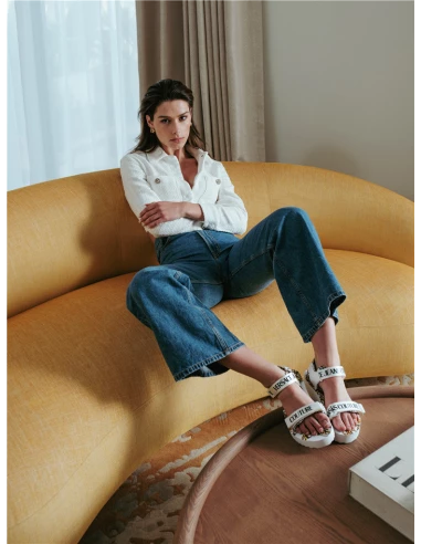 Versace Sandales Compensées Femme Miami Blanc 7 Versace Sandales Compensées Femme Miami Blanc – Image 5