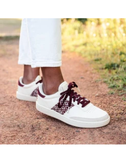 N'go Shoes Baskets De Ville Mixte Saigon Da Lat Cuir Blanc/bordeaux -Hylton Magasin ngodl n go shoes 4