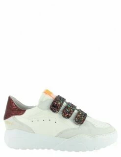 Semerdjian Baskets De Ville Femme Otto 6599 Cuir Blanc/beige/bordeaux
