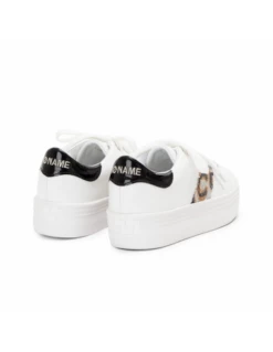 No Name Baskets Compensées Femme Plato M Derby Cuir Blanc/motif -Hylton Magasin plato m derby 1