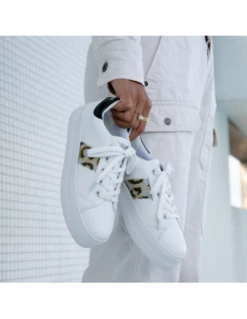 No Name Baskets Compensées Femme Plato M Derby Cuir Blanc/motif -Hylton Magasin plato m derby 2