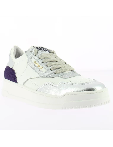 Semerdjian Baskets De Ville Femme Rio 8397 Cuir Blanc/argent/violet 5 Semerdjian Baskets De Ville Femme Rio 8397 Cuir Blanc/argent/violet – Image 3