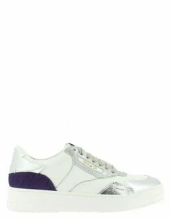 Semerdjian Baskets De Ville Femme Rio 8397 Cuir Blanc/argent/violet