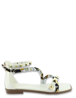 Kharisma Sandales Femme Sabi Blanc Avec Foulard