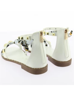 Kharisma Sandales Femme Sabi Blanc Avec Foulard -Hylton Magasin sabi 3298 bianco 3