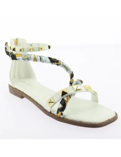 Kharisma Sandales Femme Sabi Blanc Avec Foulard -Hylton Magasin sabi 3298 bianco 4