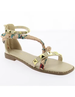 Kharisma Sandales Femme Sabi Nude Avec Foulard -Hylton Magasin sabi 3298 nude 2