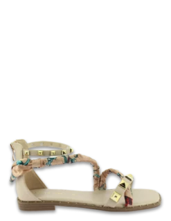 Kharisma Sandales Femme Sabi Nude Avec Foulard