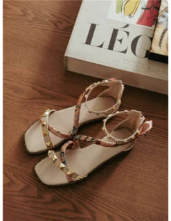 Kharisma Sandales Femme Sabi Nude Avec Foulard -Hylton Magasin sabi 3298 nude 6