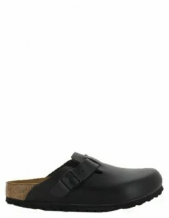 Birkenstock Sabots Mixte Boston Cuir Lisse Noir