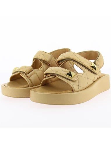 Mosaic Sandales Compensées Femme Saleccia Cuir Beige 4 Mosaic Sandales Compensées Femme Saleccia Cuir Beige – Image 2