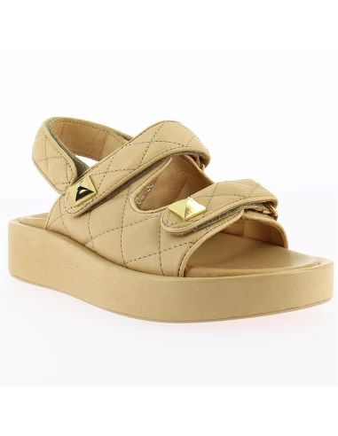 Mosaic Sandales Compensées Femme Saleccia Cuir Beige 5 Mosaic Sandales Compensées Femme Saleccia Cuir Beige – Image 3