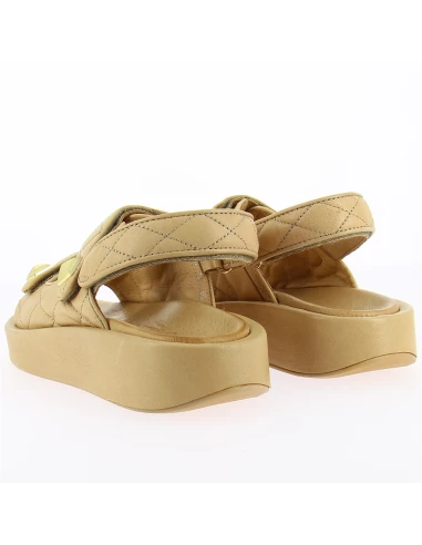 Mosaic Sandales Compensées Femme Saleccia Cuir Beige 6 Mosaic Sandales Compensées Femme Saleccia Cuir Beige – Image 4