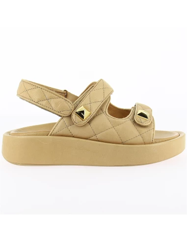 Mosaic Sandales Compensées Femme Saleccia Cuir Beige 3 Mosaic Sandales Compensées Femme Saleccia Cuir Beige