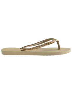 Havaianas Tongs Femme Slim Glitter II Beige Sable Pailettes -Hylton Magasin slim glitter ii sand grey 2