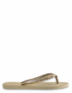 Havaianas Tongs Femme Slim Glitter II Beige Sable Pailettes