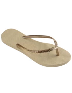 Havaianas Tongs Femme Slim Glitter II Beige Sable Pailettes -Hylton Magasin slim glitter ii sand grey 3