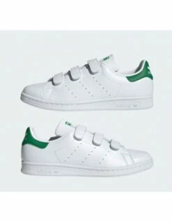 Adidas Sneakers Mixte Stan Smith Cf Vegan Blanc Vert -Hylton Magasin stan smith cf 1