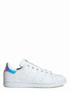 Adidas Sneakers Femme Stan Smith J Vegan Blanc Silver