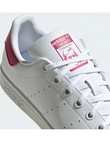 Adidas Sneakers Femme Stan Smith J Vegan Blanc Rose 7 Adidas Sneakers Femme Stan Smith J Vegan Blanc Rose – Image 5