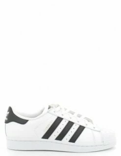 Adidas Sneakers Junior Superstar J Cuir Blanc Noir