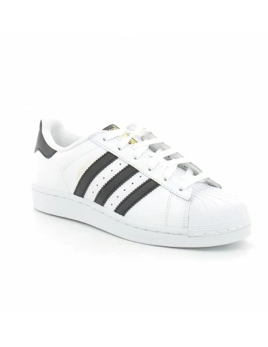 Adidas Sneakers Femme Superstar J Cuir Blanc Noir 4 Adidas Sneakers Femme Superstar J Cuir Blanc Noir – Image 2