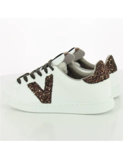 Victoria Baskets De Ville Femme Piel Vegana Blanc -Hylton Magasin tennis piel vegana detalle glitter 1