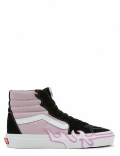 Vans Sneakers Montantes Femme Ua Sk8-hi Flame Dkgrn Daim Rose/noir