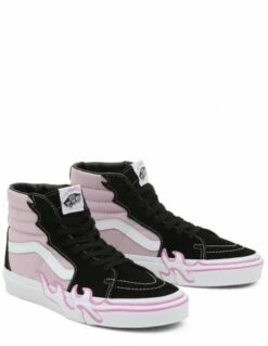 Vans Sneakers Montantes Femme Ua Sk8-hi Flame Dkgrn Daim Rose/noir -Hylton Magasin vn0005ujllc vans 4
