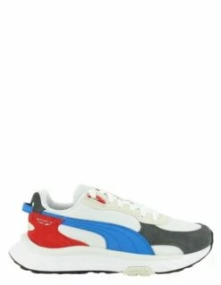 Puma Sneakers Femme Wild Rider Roll Blanc/rouge/bleu/gris