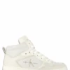 Calvin Klein Baskets Montantes Femme Cupsole Mid Cuir Beige -Hylton Magasin yw00877 02x calvin klein